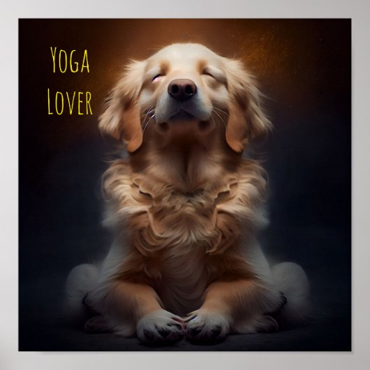 Niedlicher Yoga Hund - KI Poster (Vorne)