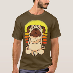 Niedlicher Yoga Mops Hund Funny Möpsen Lover Gesch T-Shirt