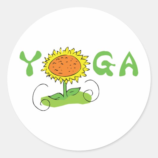 Niedlicher Yoga Runder Aufkleber (Vorderseite)