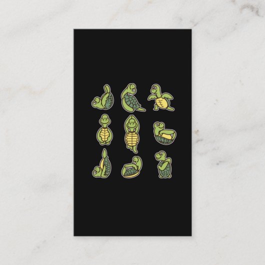 Niedlicher Yoga-Schildkröte Visitenkarte (Vorderseite)