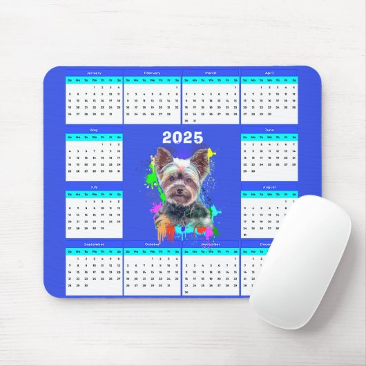 Niedlicher Yorkie-Dog-Kalender individuell anpassb Mousepad (Mit Mouse)
