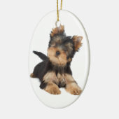Niedlicher yorkie Welpe Keramikornament (Links)