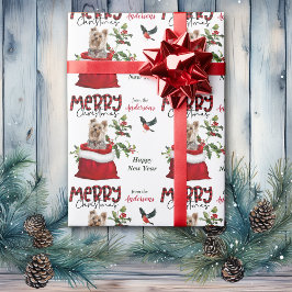 Niedlicher Yorkshire Terrier Dog in der Weihnachts Geschenkpapier