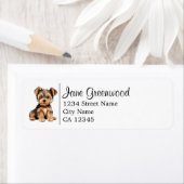 Niedlicher Yorkshire Terrier Dog und Anschrift (Insitu)