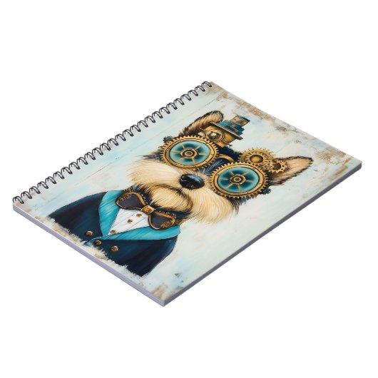 Niedlicher Yorkshire Terrier Hund in Goggles K3 No Notizblock (Linke Seite)