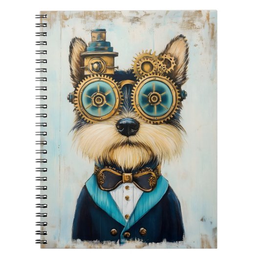 Niedlicher Yorkshire Terrier Hund in Goggles K3 No Notizblock (Vorderseite)