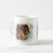 Niedlicher Yorkshire Terrier Welpenhund digitale K Kaffeetasse (Vorderseite Links)