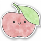 Niedlicher Yummy Apfel Aufkleber (Vorderseite)