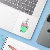 Niedlicher Yummy-Shake Aufkleber (Laptop mit iPhone)
