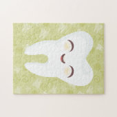 Niedlicher Zahn - grünes kundengerechtes Puzzle (Horizontal)