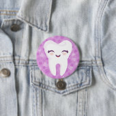 Niedlicher Zahn - lila Button-Knopf Button (Beispiel)