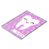 Niedlicher Zahn - lila kundenspezifisches Notizblock (Linke Seite)