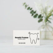 Niedlicher Zahn-Linie Art Pädiatrische Zahnarzt Terminkarte (Stehend Vorderseite)