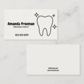 Niedlicher Zahn-Linie Art Pädiatrische Zahnarzt Terminkarte (Vorne/Hinten)