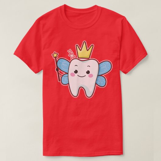 Niedlicher Zahn mit Flügeln als Fee T-Shirt (Design vorne)
