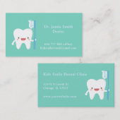 Niedlicher Zahn mit Zahnbürste-zahnmedizinischen Visitenkarte (Vorne/Hinten)