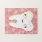 Niedlicher Zahn - rosa kundengerechtes Puzzlespiel Puzzle (Horizontal)