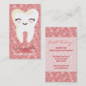 Niedlicher Zahn - rosa kundenspezifische vertikale Visitenkarte (Vorne/Hinten)