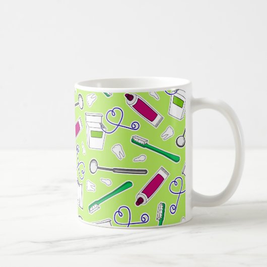 Niedlicher Zahnarzt-/Zahnarzthelfer-Liebe-Grün Kaffeetasse (Rechts)
