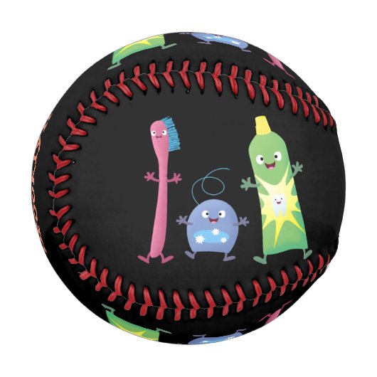 Niedlicher Zahnbürste Zahnpasta-Cartoon Baseball (Vorderseite Links)