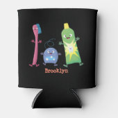 Niedlicher Zahnbürste Zahnpasta-Cartoon Dosenkühler (Vorderseite)