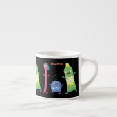 Niedlicher Zahnbürste Zahnpasta-Cartoon Espressotasse (Rechts)