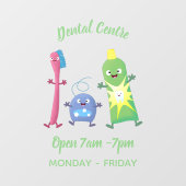 Niedlicher Zahnbürste Zahnpasta-Cartoon Fensteraufkleber (Blatt)