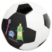 Niedlicher Zahnbürste Zahnpasta-Cartoon Fußball (Dreiviertel)