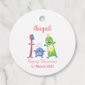 Niedlicher Zahnbürste Zahnpasta-Cartoon Geschenkanhänger (Rückseite)