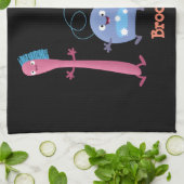 Niedlicher Zahnbürste Zahnpasta-Cartoon Geschirrtuch (Gefaltet)