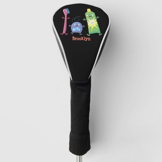 Niedlicher Zahnbürste Zahnpasta-Cartoon Golf Headcover (Vorderseite)