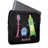 Niedlicher Zahnbürste Zahnpasta-Cartoon Laptopschutzhülle (Vorne Rechts)