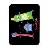 Niedlicher Zahnbürste Zahnpasta-Cartoon Magnet (Vertikal)