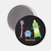 Niedlicher Zahnbürste Zahnpasta-Cartoon Magnet (Vorderseite/Rückseite)