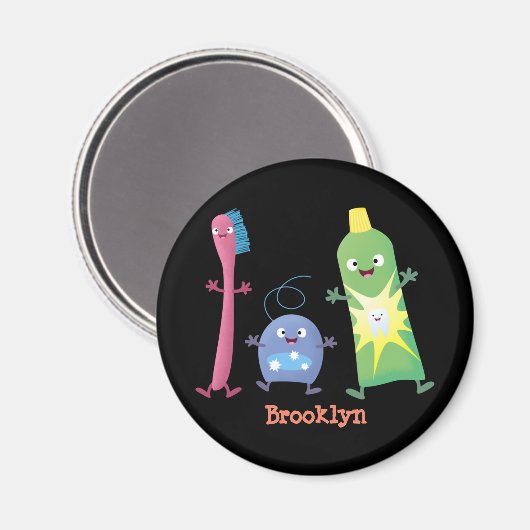 Niedlicher Zahnbürste Zahnpasta-Cartoon Magnet (Vorderseite/Rückseite)
