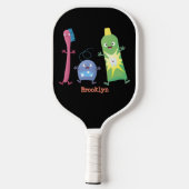 Niedlicher Zahnbürste Zahnpasta-Cartoon Pickleball Schläger (Rückseite)