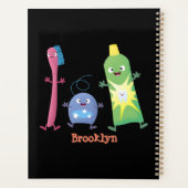 Niedlicher Zahnbürste Zahnpasta-Cartoon Planer (Rückseite)