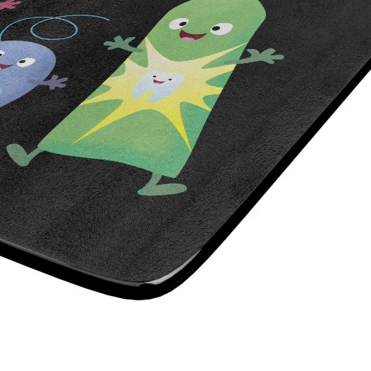 Niedlicher Zahnbürste Zahnpasta-Cartoon Schneidebrett (Ecke)