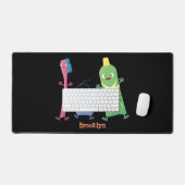 Niedlicher Zahnbürste Zahnpasta-Cartoon Schreibtischunterlage (Tastatur & Maus)