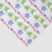 Niedlicher Zahnbürste Zahnpasta-Cartoon Seidenpapier (Ausschnitt)