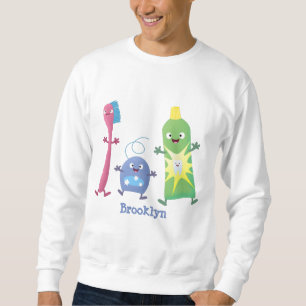 Niedlicher Zahnbürste Zahnpasta-Cartoon Sweatshirt