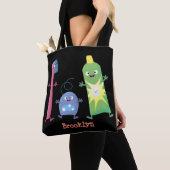 Niedlicher Zahnbürste Zahnpasta-Cartoon Tasche (Von Nahem)