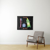 Niedlicher Zahnbürste Zahnpasta-Cartoon Wandteppich (Beispiel (Horizontal))