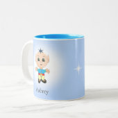 Niedlicher Zauberelf auf Light Blue Zweifarbige Tasse (Vorderseite Links)