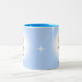 Niedlicher Zauberelf auf Light Blue Zweifarbige Tasse (Mittel)