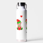 Niedlicher Zauberelf mit Geschenk auf der White Wa Trinkflasche (Vorne)