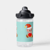 Niedlicher Zauberelf mit Herz auf einem hellblauen Trinkflasche (Rückseite)