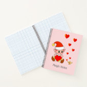 Niedlicher Zauberelf mit Liebe Herz auf hellrosa Notizblock (Innenseite)