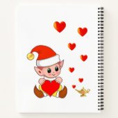 Niedlicher Zauberelf mit Liebe-Herz auf weißem Not Notizblock (Rückseite)