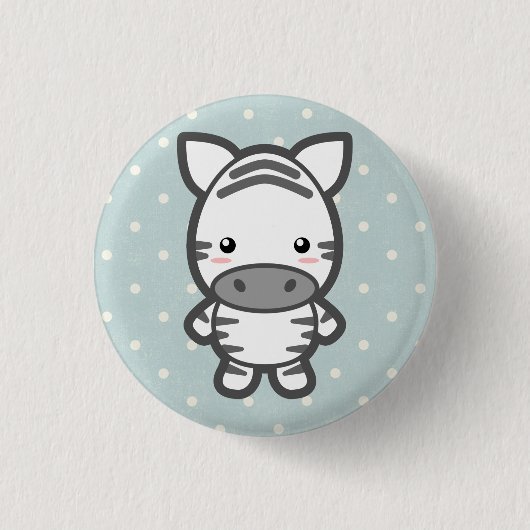 Niedlicher Zebra Button (Vorderseite)